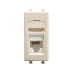 Компьютерная розетка "Ванильная дымка" "Avanti" RJ-45 модульная, кат. 6А, 1 мод