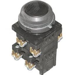 Выключатель кнопочный КЕ-182 У2 исп.4, черный, 1з+3р, цилиндр, IP54, 10А, 660В