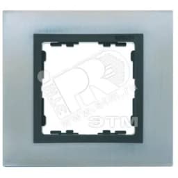 Рамка на 3 поста S82N нержавеющая сталь - графит (металл им.) Simon