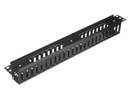 Кабельный органайзер 19 1U металлический с пласт крышкой пласт кольца черный SB GA10V2