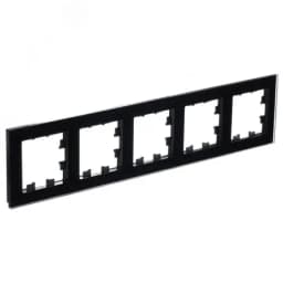 ATLASDESIGN NATURE рамка пятипостовая, ОРГАНИЧЕСКОЕ СТЕКЛО ЧЕРНЫЙ ATN321005 Systeme Electric