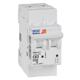 Выключатель автоматический модульный 2п C 63А 4.5кА OptiDin BM63-2C63-4.5-УХЛ3 КЭАЗ 326809