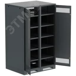 Шкаф LINEA B (пустой) 2000х1400х950мм двустворчатая металлическая дверь черный ITK