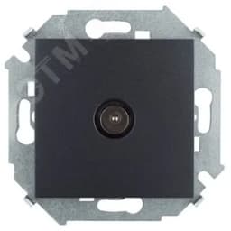 Розетка TV одиночная, винтовой зажим, графит