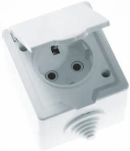 Розетка 1-м ОП РА16-660 16А IP44 с заземл. бел. Кунцево 5906