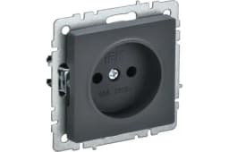 Розетка 1-м СП BRITE РС10-1-0-БрГ 10А без заземл. без защ. шторок механизм графит IEK BR-R10-10-K53