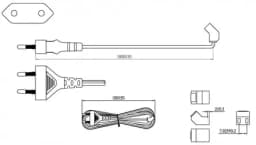 Кабель питания для вентилятора 120x120x38 мм Hyperline KL-FCRD-1F-EU-1.8-BK