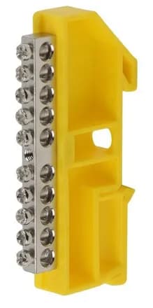 Шина PE «земля» на DIN-изоляторе ШНИ-6х9-10 NO-222-92-1 никелирован. Д желт. Эра Б0044141