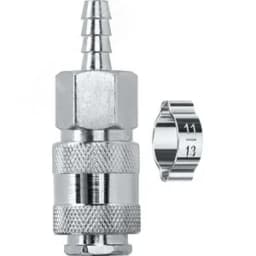 Переходник штуцер "елочка" 8 мм - рапид муфта, с хомутом