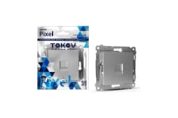 Розетка телефонная 1-м СП Pixel RJ11 механизм алюм. TOKOV ELECTRIC TKE-PX-RT1-C03