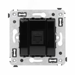 Avanti Компьютерная розетка RJ-45 без шторки в стену, кат.6А одинарная,  Черный квадрат