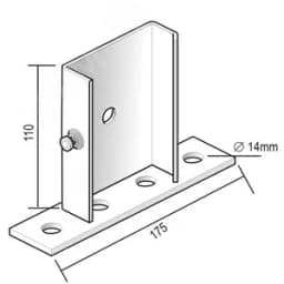 Опорный элемент для крепления к полу KLIE, высота - 115 мм, ширина - 88 мм, кратность - 1шт, DU - Покрытие Duplex DUVSIE Вергокан Россия