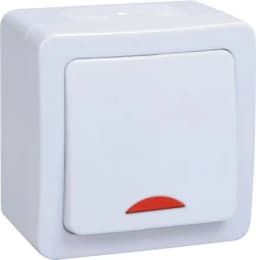 ВС20-1-1-ГПБ выкл 1кл с инд о/у IP54 (цвет клавиш: белый) ГЕРМЕС PLUS IEK (EVMP11-K01-10-54-EC) (10шт/упак)