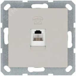 Телефонная розетка RJ11 с накладкой, цвет Тауп
