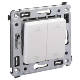 Переключатель 2-кл. 2мод. СП Avanti «Белое облако» 16А IP20 бел. DKC 4400114