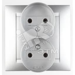 Розетка двойная 2Р, 16А, 250В, винтовой зажим, алюминий Simon