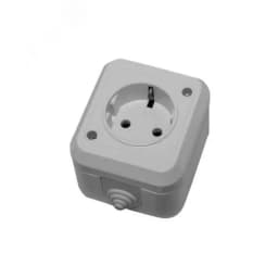 Розетка с/з IP 44 серый