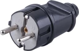 Вилка STEKKER PPG1642201 прямая с заземляющим контактом пластик 250В 16A IP20 черная 32852