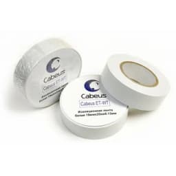 Изолента Cabeus ET-WT (19 x 2000 x 0.13 мм, белая) (7414c)