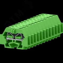 Клемма TB концевая 1-1 с бок. подключ. с защелк. ножками, зеленая