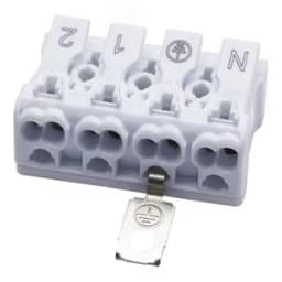 Клемма монтажная с заземлением, 4 контактные группы, FERON