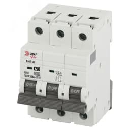 Выключатель автоматический PRO VA63-3P50C6 ВА47-63 3P 50А кривая C 6кА