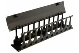 Организатор кабельный с крышкой 19" Hyperline CMF-2U-FPL106-MCOV-RAL9005