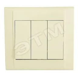 Defne Выключатель трехклавишный бежевый