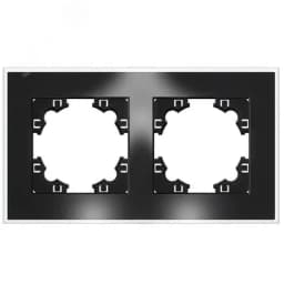 Афина рамка стеклянная двухместная универсальная, графит (еврослот)