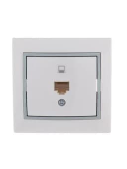 Розетка компьютерная 1-м СП Mira RJ45 бел./сер. LEZARD 701-0215-139