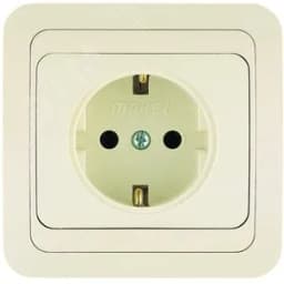 Mimoza Розетка с заземлением бежевая/бежевая