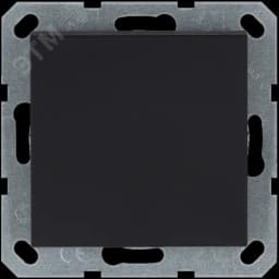 Звонковый механизм 10A 250V~ с накладкой, цвет черный матовый (soft touch)