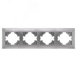 Рамка 4-местная Bravo, серебро