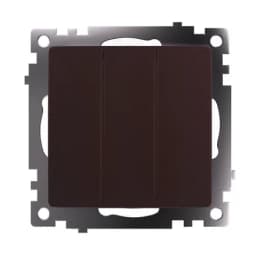 Выключатель 3клавишный механизм STEKKER GLS10710804 250V 10А серия Катрин шоколад 49175