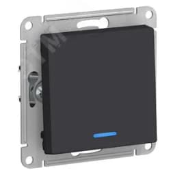 Выключатель одноклавишный ATLASDESIGN с подсветкой схема 1а 10АХ механизм карбон Systeme Electric