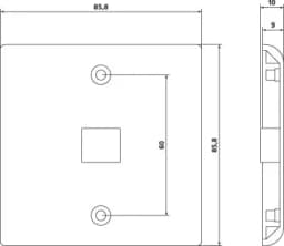 Панель лицевая для 1 вставки Hyperline FP-E-1-WH