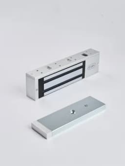 Электромагнитный замок (сила удержания 500 кг), с двумя встроенными датчиками, цвет серебристый сатинированный алюминий RAL 7047 RL-EM500-LSS R-Lock