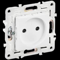 SKANDY Розетка без заземления с защитными шторками 10А SK-R01W арктический белый IEK