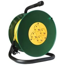 Удлинитель силовой на катушке 4 гнезда с заземлением "СОЮЗ" ПВС (3х0,75 мм) 2200 Вт, 30 м