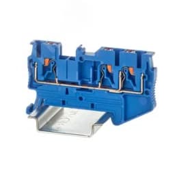 Клемма проходная, зажим push-in, 3 точки подключения, 2.5 кв.мм, синяя