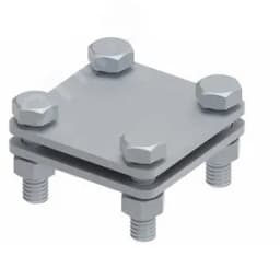 Соединитель для параллельного и перпендикулярного соединения полосы до 30 мм. Материал - горячеоцинкованная сталь.