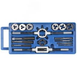 Набор метчиков и плашек в пластиковом боксе, сталь 9ХС 16 предметов