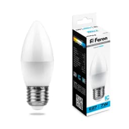 Лампа светодиодная Feron LB97 Свеча E27 7W 6400K 25883