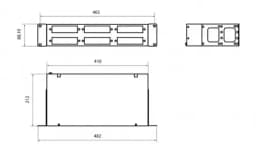 Бокс оптический универсальный 19" Hyperline FO-19R-2U-6xSLT-W140H42-48UN-BK