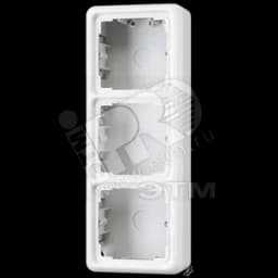 Коробка с рамкой накладная 3 поста слоновая кость JUNG