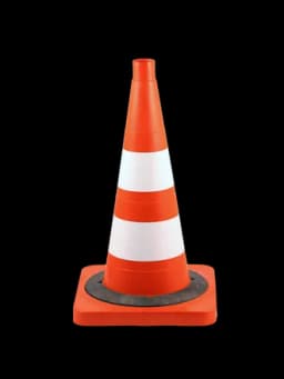 Конус дорожный - КС-2.8.0 - 520 мм. мягкий, 2 светоотражающие полосы + утяжелитель, квадратное основание.(комплект 10 шт.)