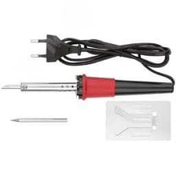Паяльник 220 В, пластиковая ручка, доп-но подставка для паяльника и два сменных жала, D=4.8 мм, 40 Вт FIT