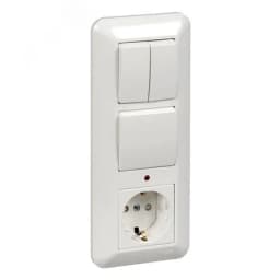 BLANCA Блок 1клавиша/2клавиши/розетка с заземлением BK2VR-008A-B Systeme Electric