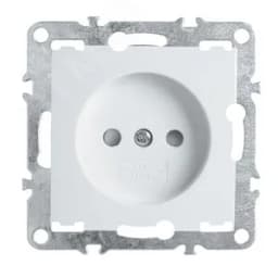 Розетка одноместная (механизм) б/з,с защитной шторкой,250В, 10А, серия Эрна, белый Stekker