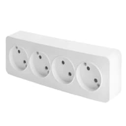 Розетка 4местная бз открытой установки STEKKER 250В 10А IP20 серия София белый MST101401 49307